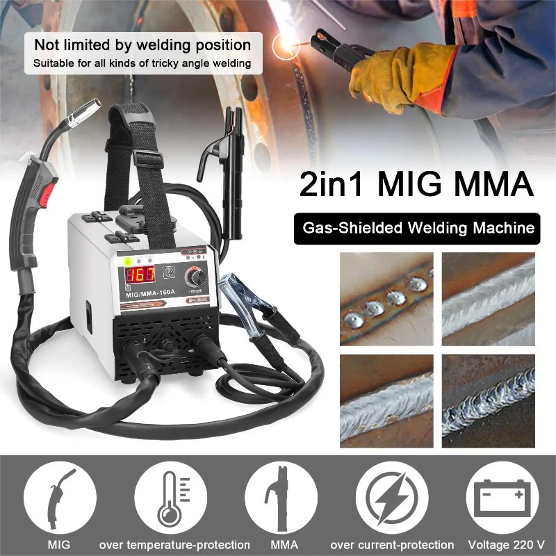 【最良の選択】MIG MMA-160A 溶接機 IGBT DC インバート溶接機自動ワイヤ送給接触溶接非ガスシールドアーク溶接