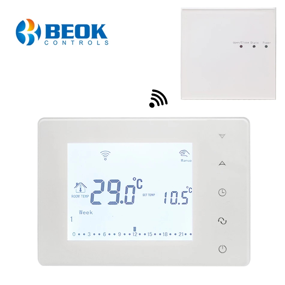 Beok ガスボイラーおよびアクチュエーター付き室内暖房用ワイヤレスサーモスタットタッチスクリーンプログラマブル温度コントローラー