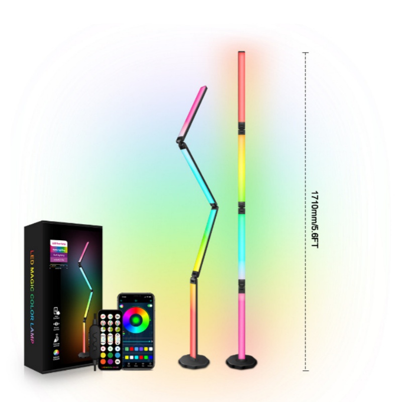 RGB Tuya WIFI Led フロアランプ折りたたみ DIY スタイリングアンビエント照明音声制御リズムランプリビングルーム寝室ルームデコ