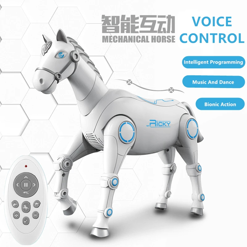 新しいスマートタッチセンシングリモコン馬 2.4 グラム音声インタラクションスマートプログラミングバイオニックウォーキングダンス RC 動物馬のおもちゃ