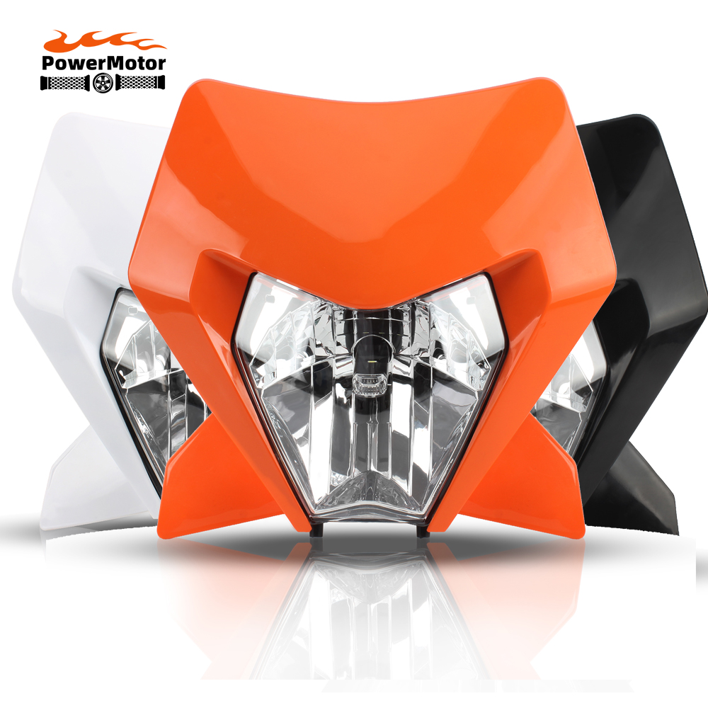 3 色モトクロスオートバイ LED ヘッドライトプレートヘッドランプフェアリング KTM 2024 EXC XC SX XCW EXCF SXW SXF 125-500 ダートバイク