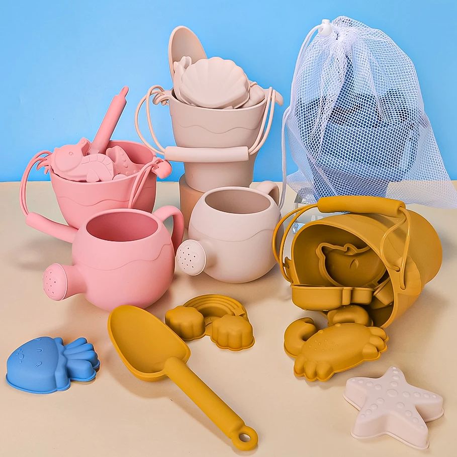 9 個/8 個夏のビーチセットのおもちゃ子供のための砂を掘るプラスチック製のバケツじょうろシャベル子供ビーチ水ゲームおもちゃツール