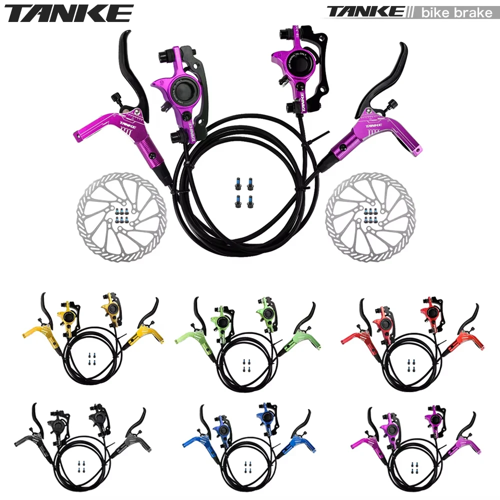TANKE MTB バイク油圧ディスクブレーキセット 160 ミリメートルローターオイルキャリパープレートフロントリアマウンテン自転車クランプ 22.2 ミリメートルハンドルピラー