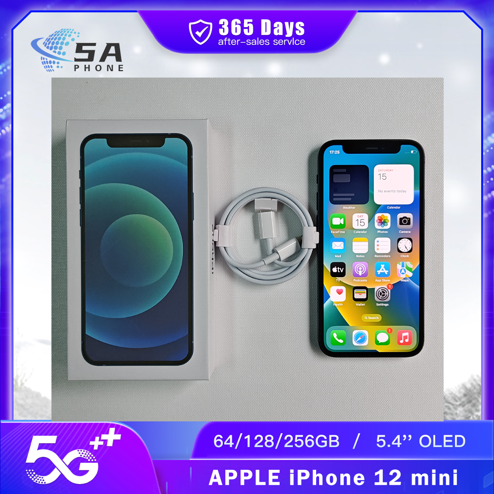 オリジナル Apple iPhone 12 ミニ 5.4 "4G 5G 64GB/128GB/256GB ROM デュアル 12MP A14 チップ IOS LTE ロック解除 98% 新しい 12MINI 携帯電話