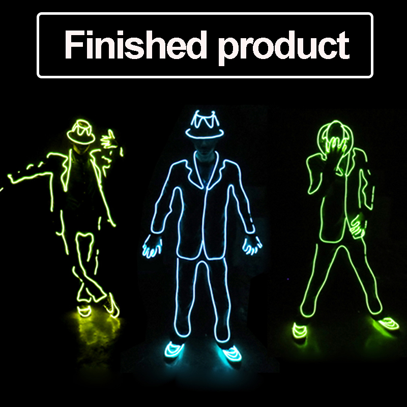ファッションダンス DJ Led グローイングスーツ EL ワイヤーライトアップ MJ 衣装発光完成した服大人のハロウィンバーレイブショーの小道具