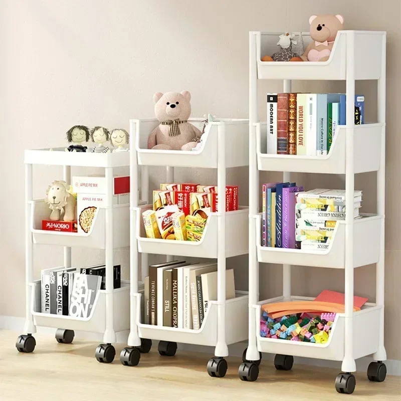 NEW Kitchen Storage Trolley Bookshelf Slit Storage Cabinet Bathroom Living Room Home Organizer Rack Kitchen Corner Narrow