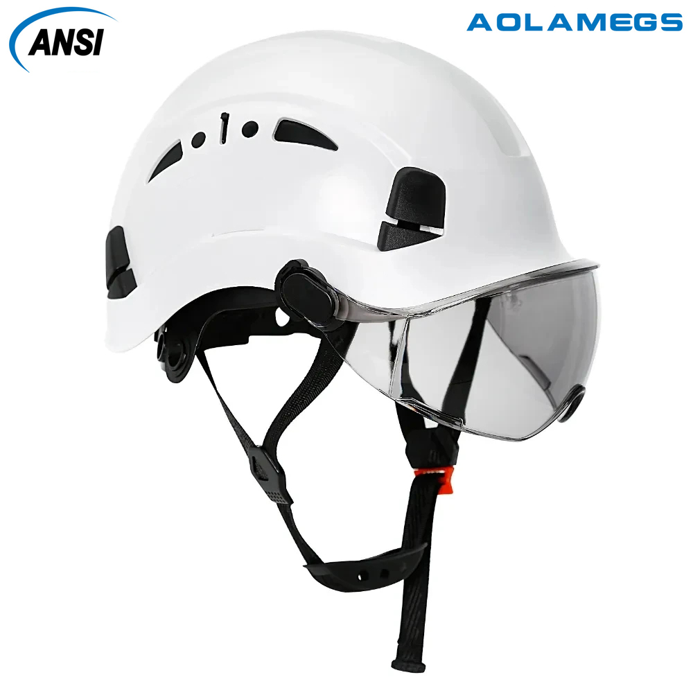 建設安全ヘルメットゴーグルバイザー付き高品質 ABS ハードハットライト ANSI 産業作業頭部保護レスキュー CR08