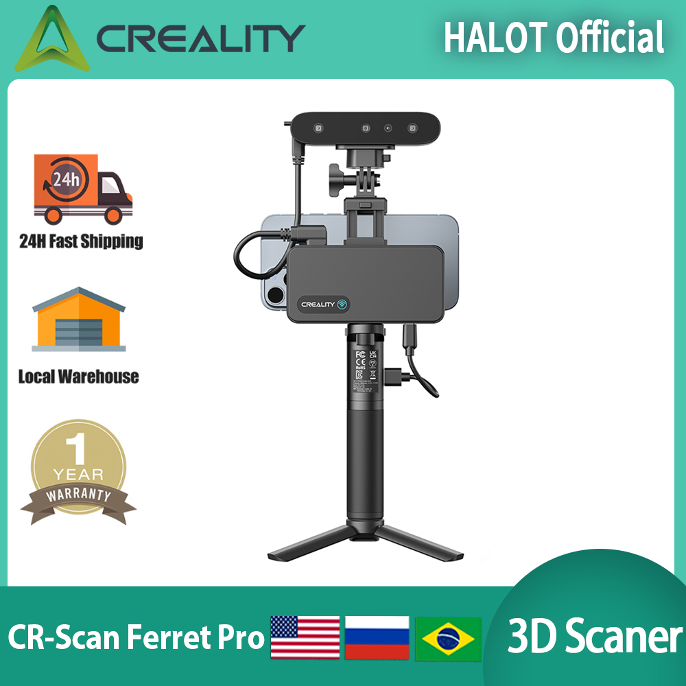 Creality CR-Scan Ferret Pro 3D スキャナー ハンドヘルド 手ぶれ補正 追跡 WiFi6 24 ビット フルカラー ワイヤレス スキャン 0.1mm 精度