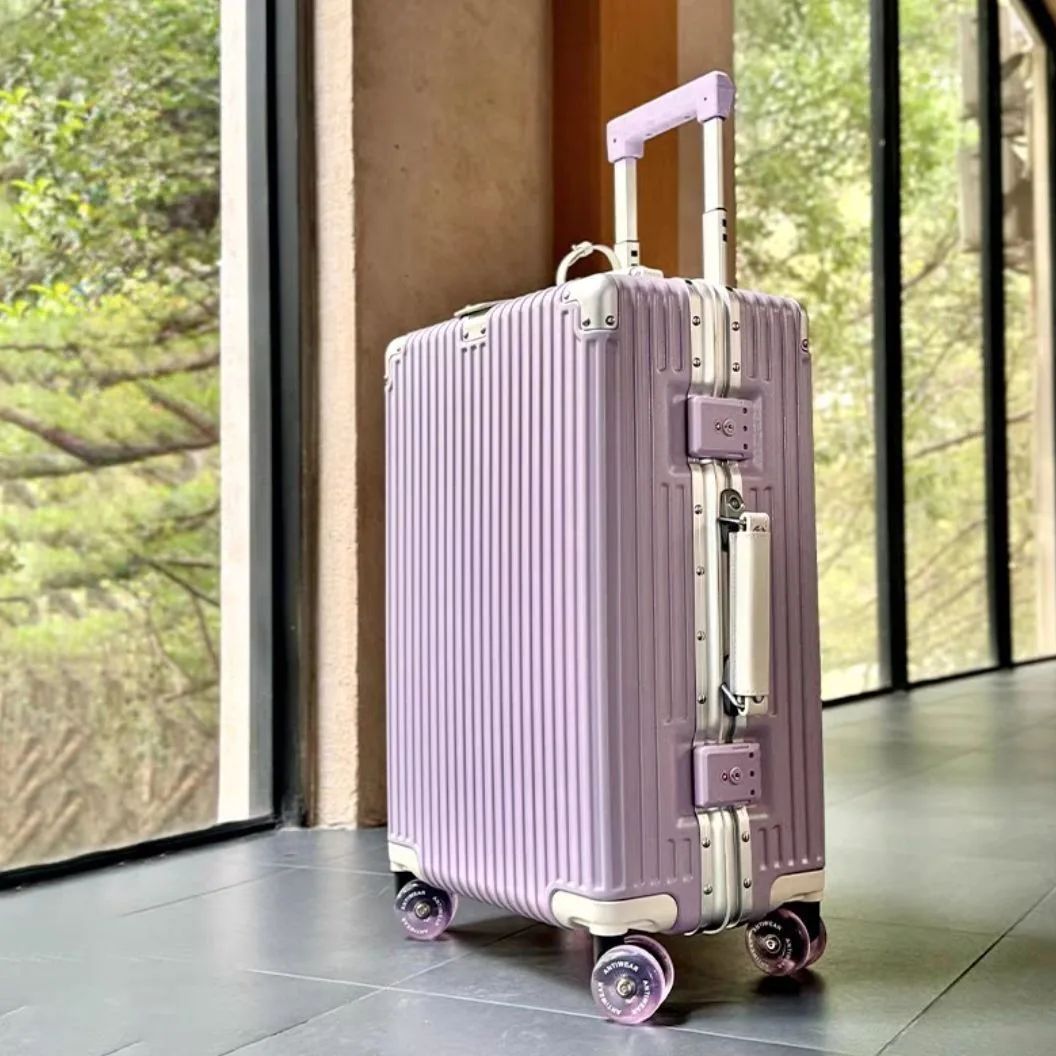 スーツケース アルミフレーム カラフルなサイレントスピナーホイール TSA ロック付きトラベルトロリーケース 20 インチ機内持ち込み高品質ローリングラゲッジ