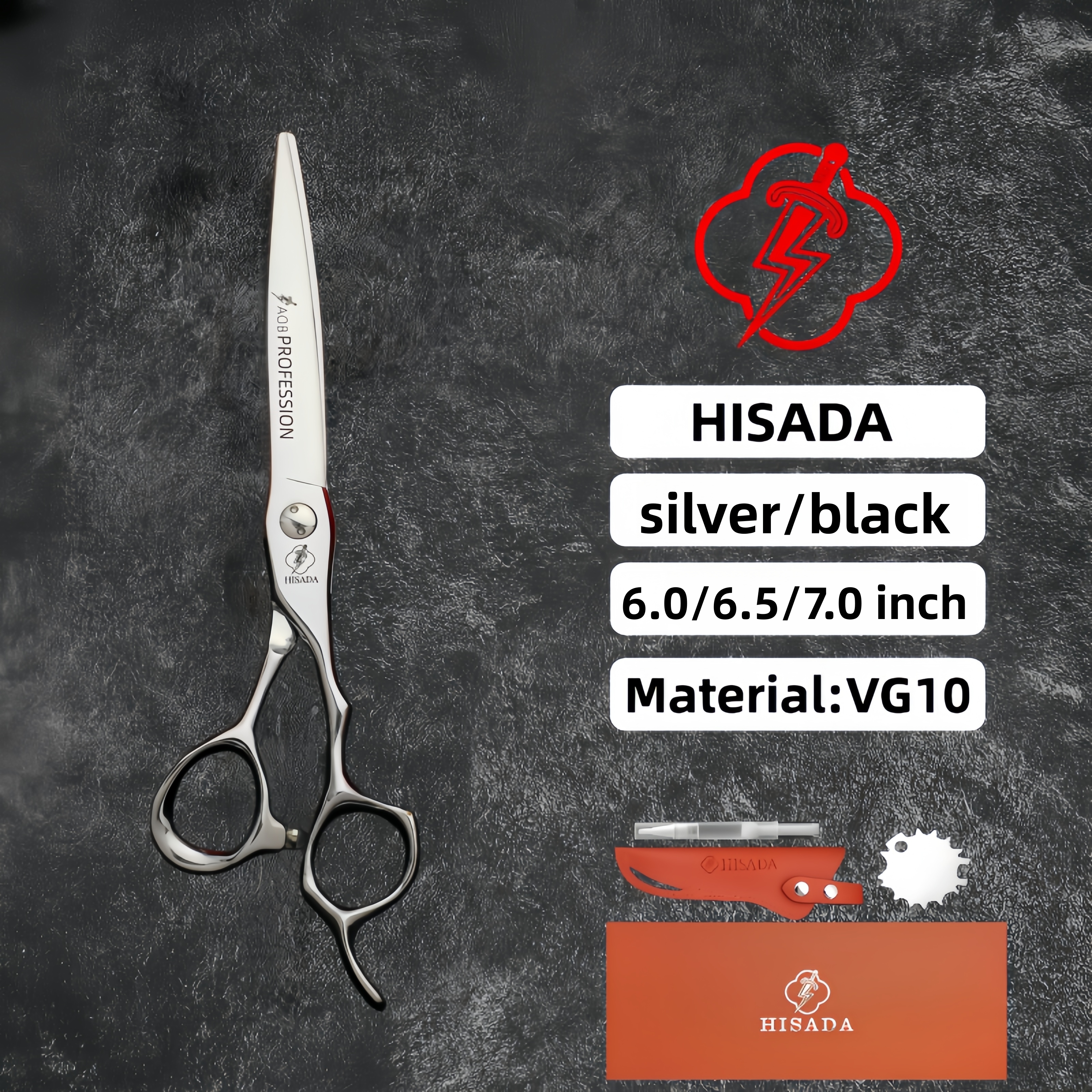 HISADA プロのヘアはさみ、ハイエンドのサロン理髪ツールはさみ、6.0-6.5-7.0 インチのヘアはさみ、ティヘラス ペルケリア