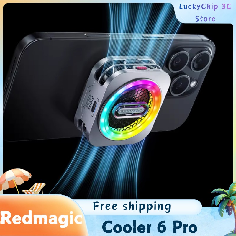 Redmagic Cooler 6 Pro ラジエーター磁気ファンクーラー 30W VC 液体冷却 RGB LED AI 温度制御タブレット携帯電話用