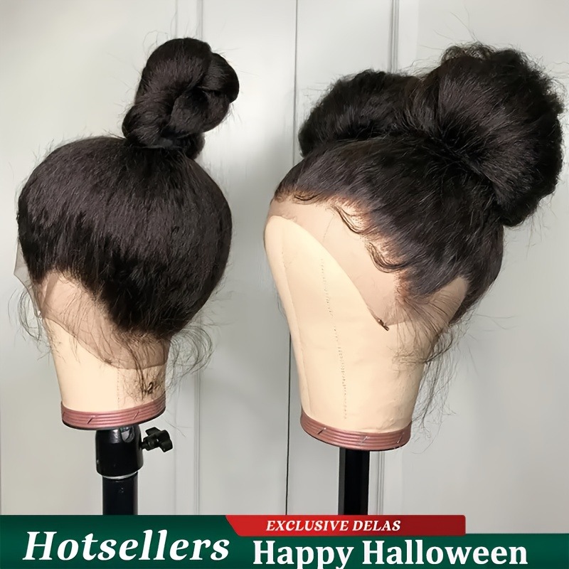 250% 密度人毛ウィッグ変態ストレート焼きテクスチャ事前摘み取り 13x4 および 5x5 グルーレス HD レースフロント黒人女性向けに設計