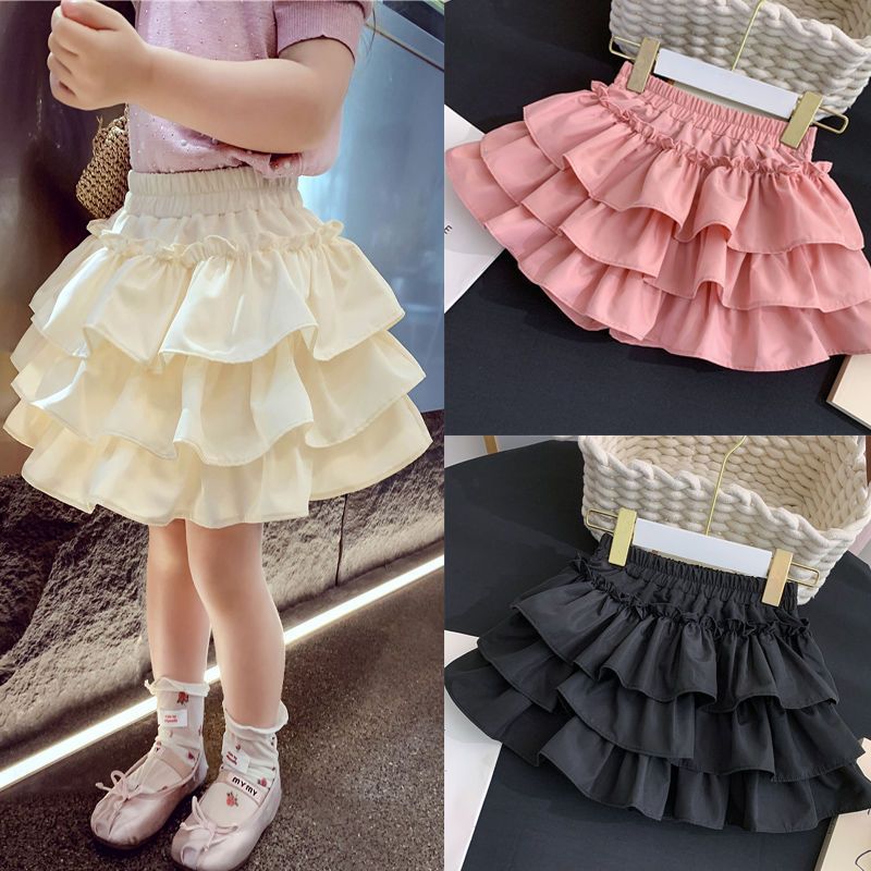 子供女の子プリーツケーキスカート夏 2025 弾性ウエスト幼児 babys 女の子バブルスカート幼児キッズガールズプリンセススカート