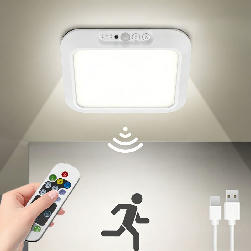 充電式リモコンシーリングライト 3 照明モードワイヤレスモーションセンサー LED ランプ寝室バスルームキッチン廊下