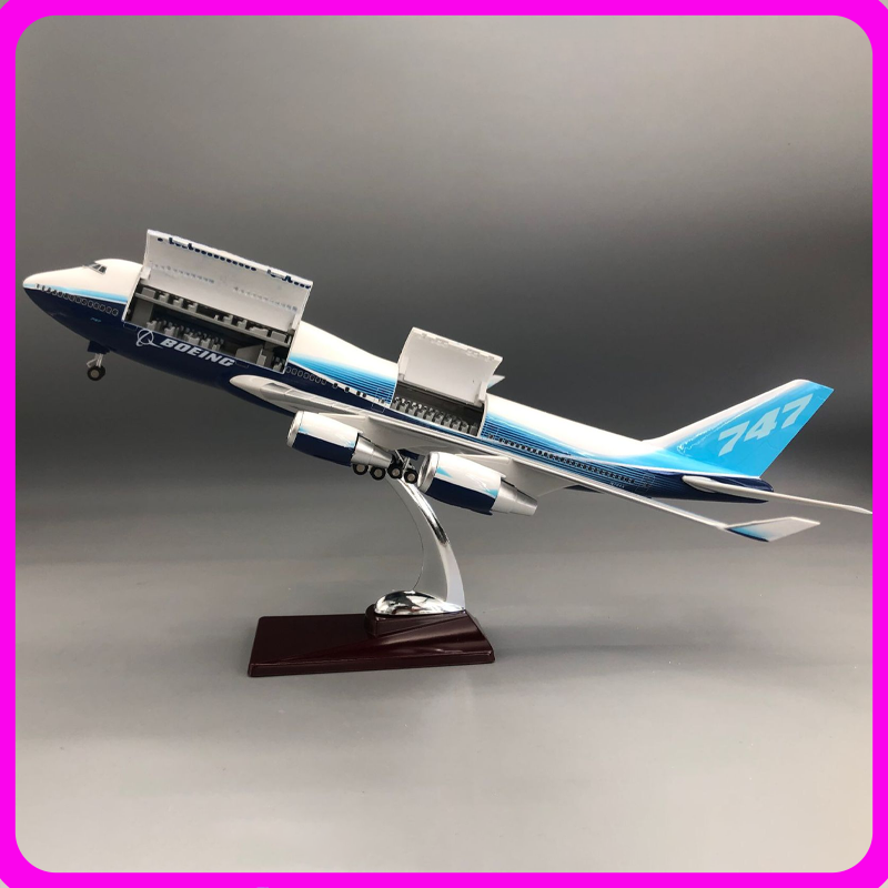ボーイング 747 プロトタイプデュアルドア 47 センチメートル航空機モデル LED ライト付き