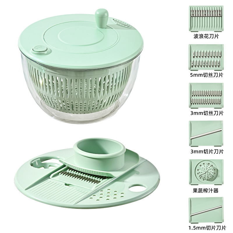 多機能野菜サラダ脱水機野菜カッター家庭用キュウリとジャガイモのスライス排水バスケットフルーツ排水