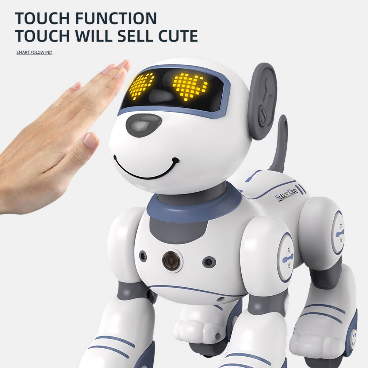 インテリジェントロボット犬リモートコントロールおもちゃ、インタラクティブ電子ペット DIY プログラミング音声機能音楽歌子供のためのギフト
