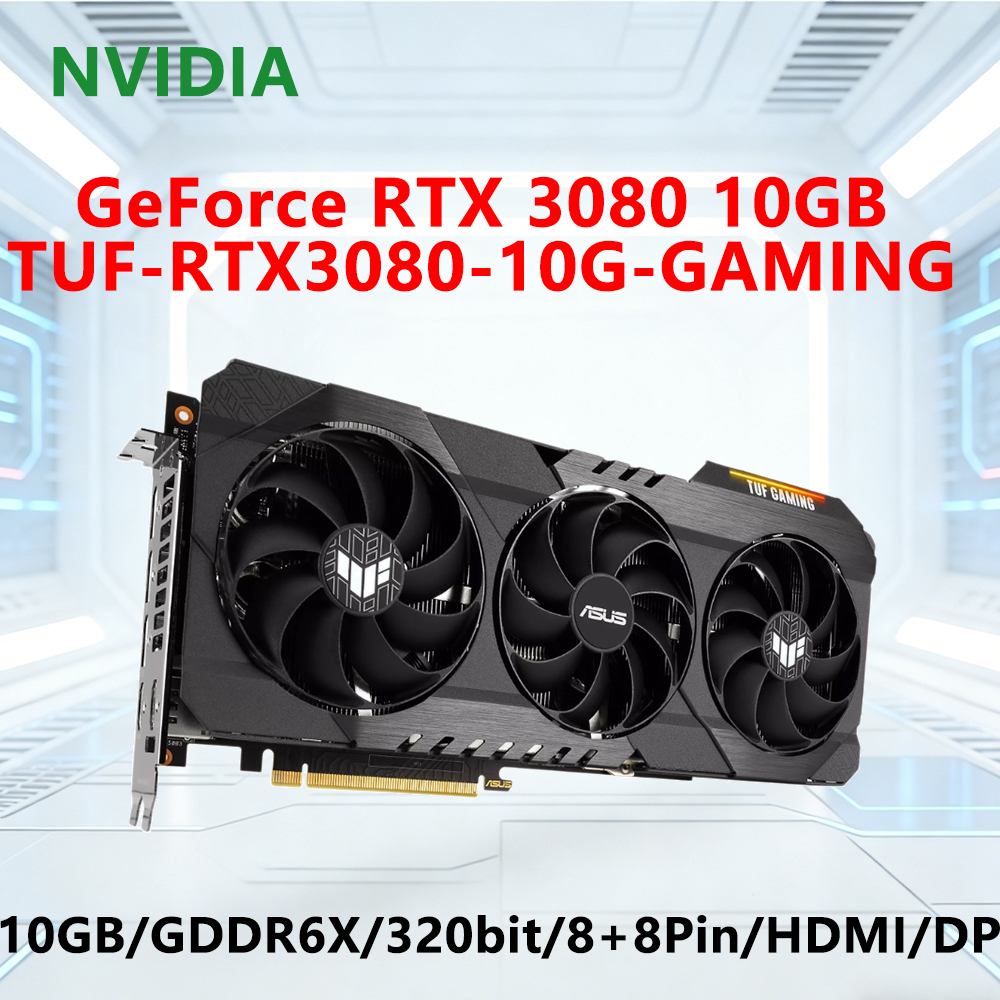 ASUS RTX 3080 10GB グラフィックカード NVIDIA TUF RTX3080 10G GAMING GDDR6X 320bit GPU PCI-E 4.0 8+8ピン HDMI DP PSU850W
