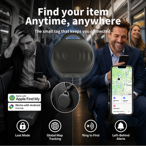 IP67防水仕様の充電式スマートトラッカー。Appleの「Find My」やGoogleの「Find Hub」と連携可能。超コンパクトなデザインで、日常使いに最適です。