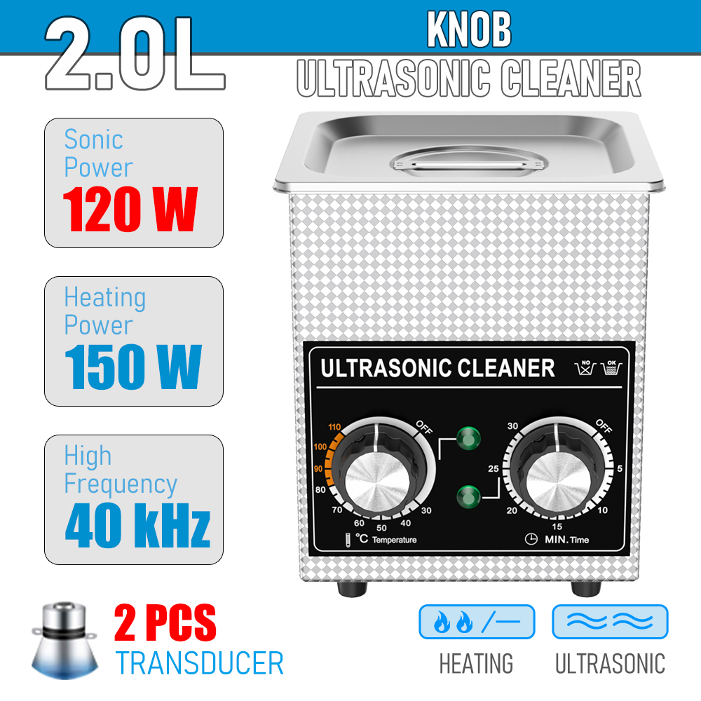 超音波クリーナーバス 2L 60 ワット/120 ワットステンレスバスケットヒータータイマー超音波家電 220 V EU プラグ