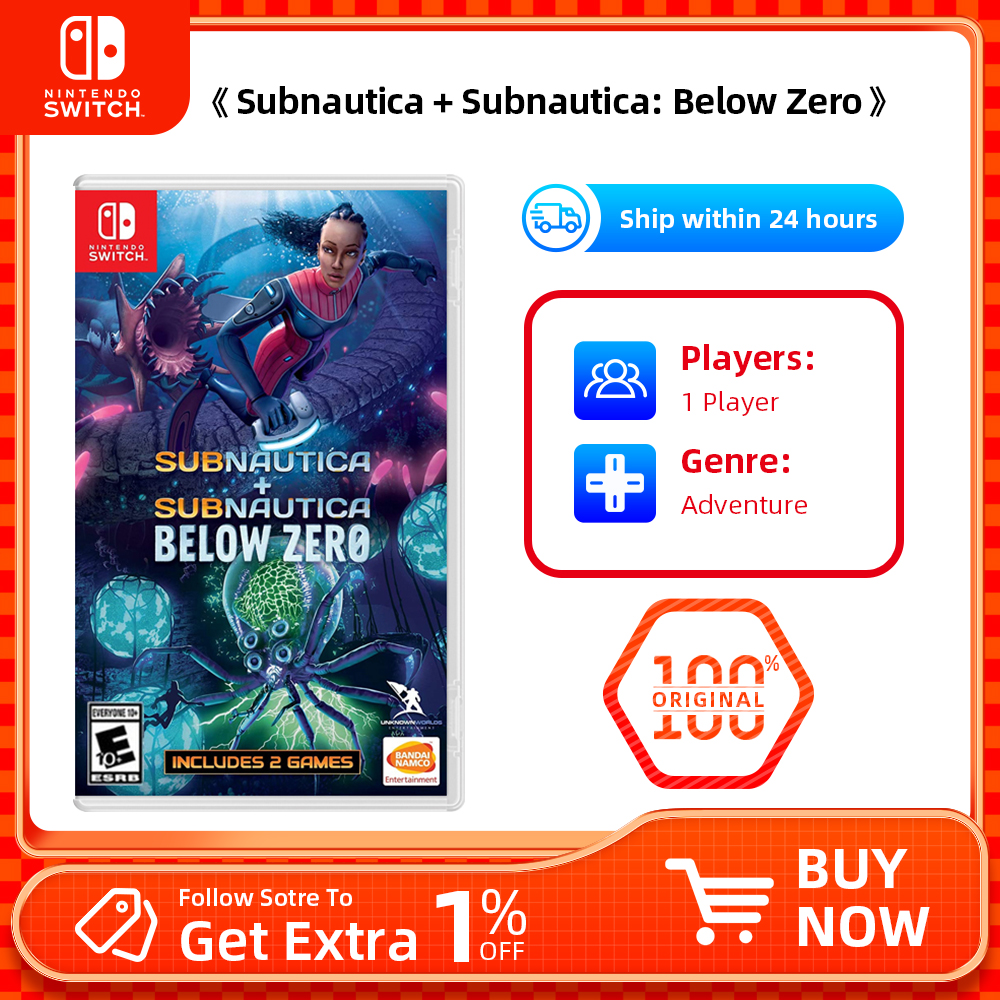 Nintendo Switch - Subnautica および Subnautica Below Zero - US バージョン - Switch OLED 点灯用ゲーム カートリッジ物理カード アドベンチャー
