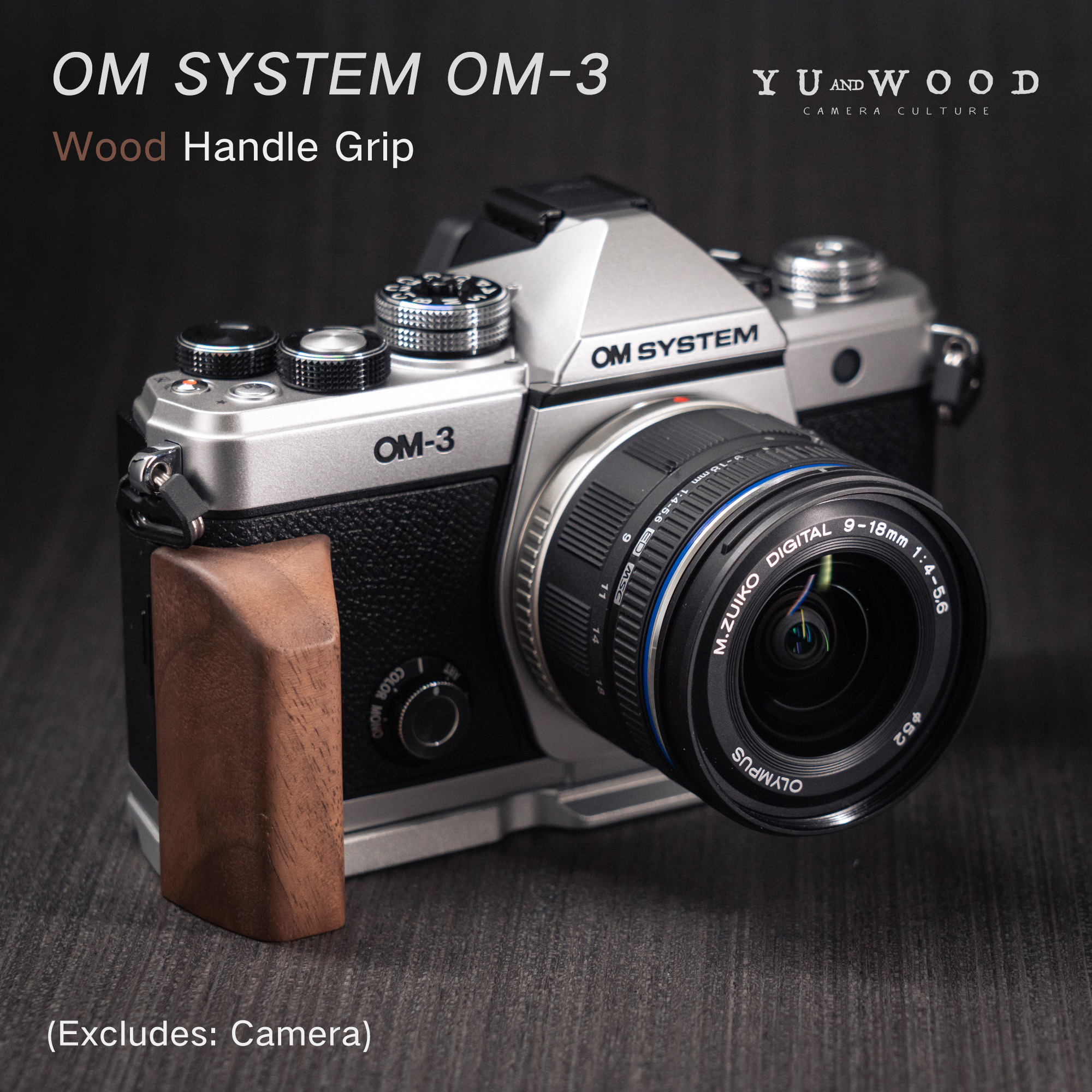 手作り木製カメラハンドグリップ L プレートクイックリリースホルダーオリンパス OM-3 OM システム om3 カメラ