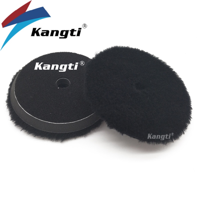Kangti3 "(80 ミリメートル)5"(125 ミリメートル)/6"(150 ミリメートル)黒ウール研磨パッドカーペイント研磨バフウールパッドワックスがけバッファポリッシャー用