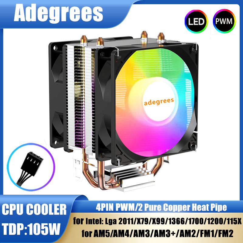 X99 RGB CPU 空冷クーラー 3PIN/4PIN PC プロセッサー ラジエーター Intel LGA 1151 1155 1200 X99 1700 2011 AM5 AM3 AM4 用 ファン