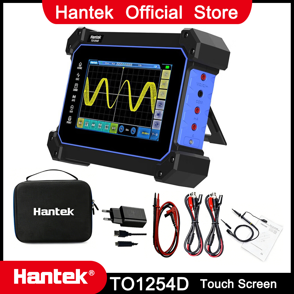Hantek オフィスストア TO1254D タッチスクリーンデジタルオシロスコープ 4 チャンネル USB オシロスコープ信号発生器マルチメータテスター