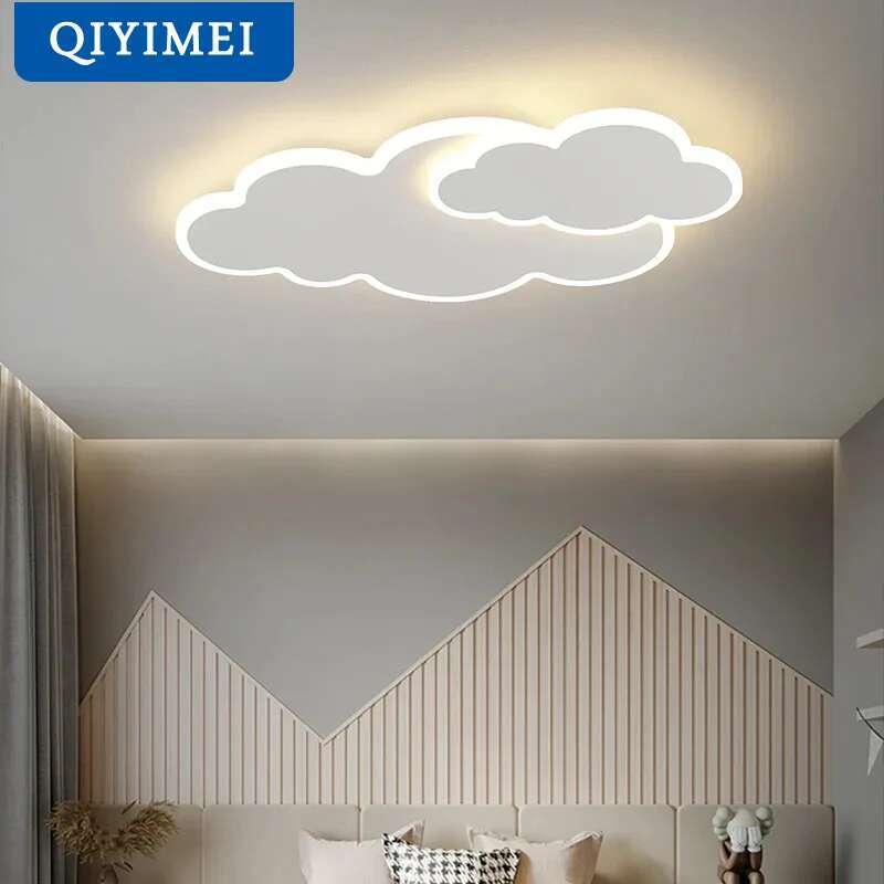 QIYIMEI モダンな LED シャンデリアライト天井用ランプ子供寝室ダイニングリビングルームホワイトクラウド家の装飾光沢