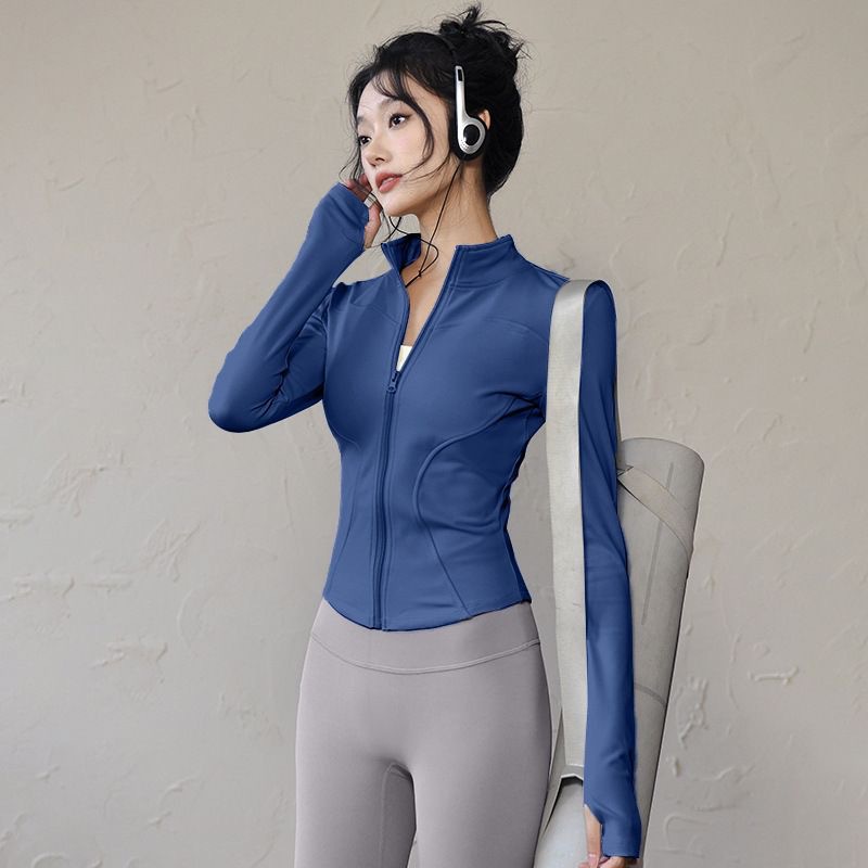 日焼け止め乾燥スポーツコート女性タイトトップヨガジャケット長袖ジッパージャケットランニングフィットネススリムトレーニングコートスポーツウェア