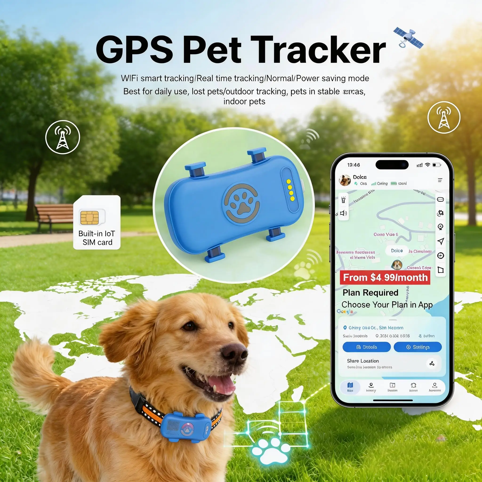 犬用GPSペットトラッカー4G