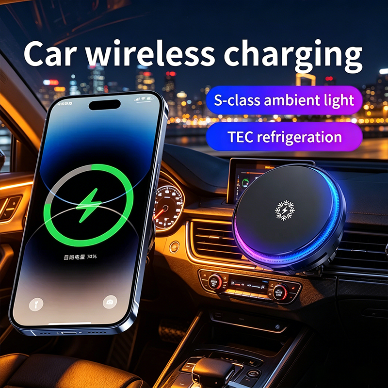 氷冷却磁気ワイヤレス車の充電器急速充電自動車電話ホルダーマウント MagSafe iPhone 17 16 15 14 13 Pro Max