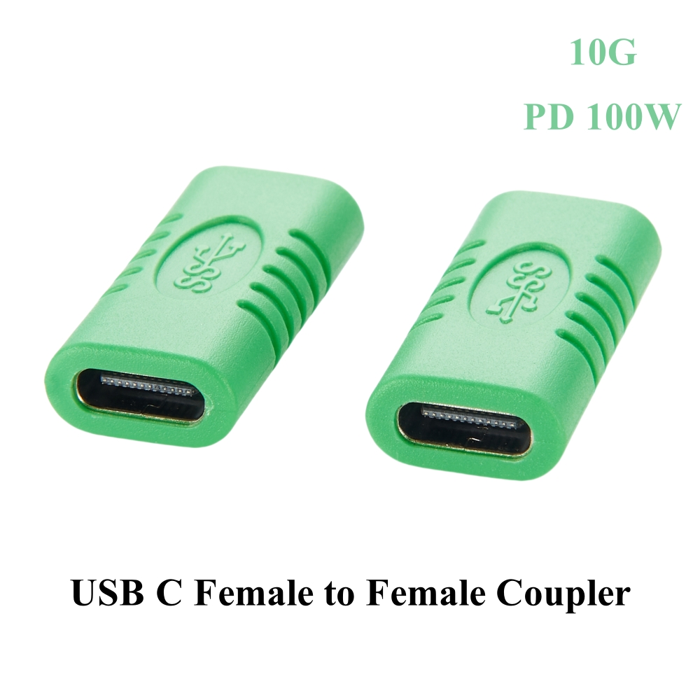 USB C カプラー メス - メス アダプター USB 3.1 タイプ C エクステンダー 性別チェンジャー コンバーター コネクタ 10G データ転送 PD 100W