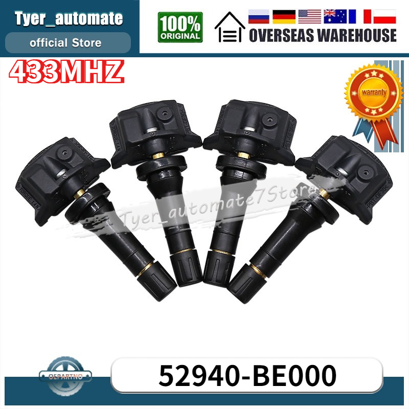 4 個 TPMS タイヤ空気圧監視センサー 52940-BE000 433MHZ 52940BE000 起亜 Ceed [CD] K5 オプティマ ソレント ヒュンダイ コナ用