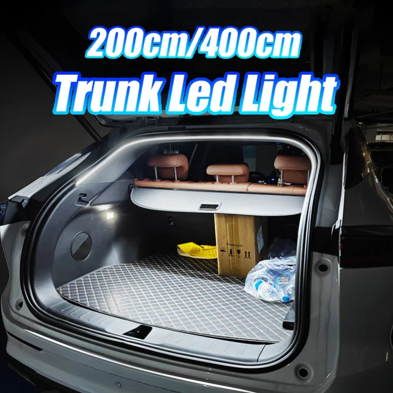 車のトランク Led ライトストリップ 200 センチメートル/400 センチメートル柔軟な PVC 装飾ライトストリップ自動誘導雰囲気ランプユニバーサル Suv