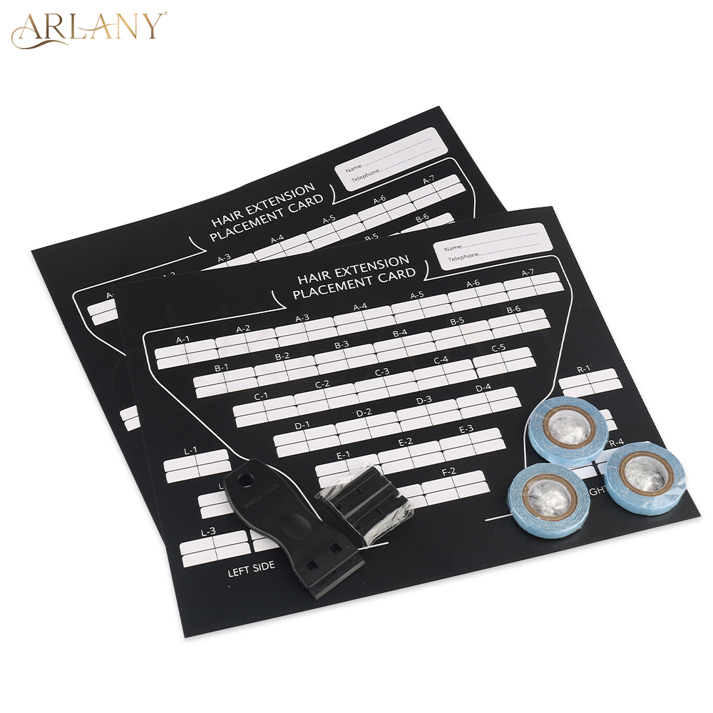 ARLANY ヘアエクステンションツールキット紙カード配置ボード 3 ヤードロール両面ヘアエクステンションテープ修正ボードキット