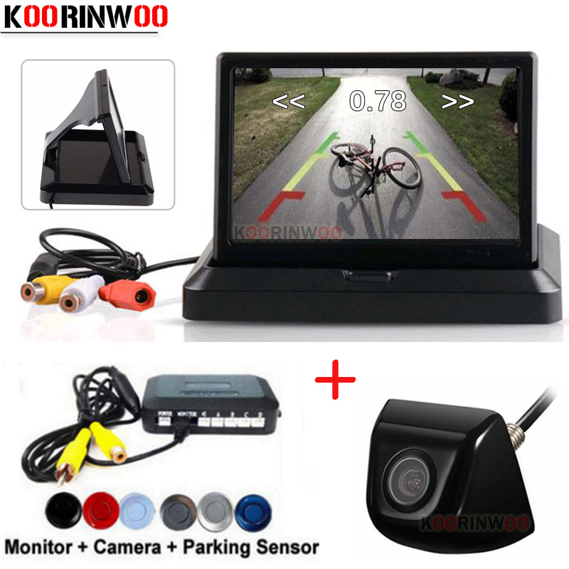 Koorinwoo ビデオスマートシステム車用駐車センサーワイヤレス 22 ミリメートル調整可能なサウンドモニターとカメラリアビュー駐車支援