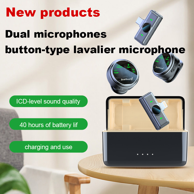 Zealsound ワイヤレス磁気ボタン ラベリア ラペル マイク iPhone Android 電話用 Youtube ライブ録音インタビュー Vlog M2