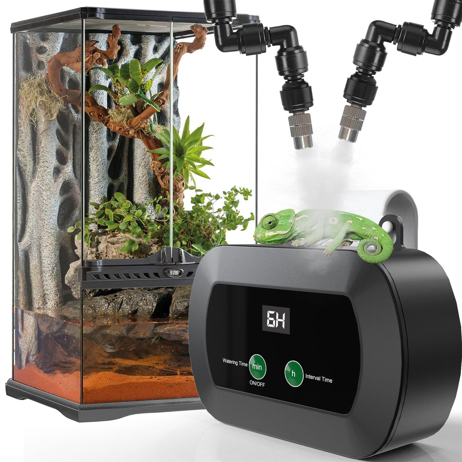 爬虫類加湿器自動ミスター爬虫類水槽用タイマーポータブル噴霧器 360 調節可能なノズルカメレオンカエルヘビ用