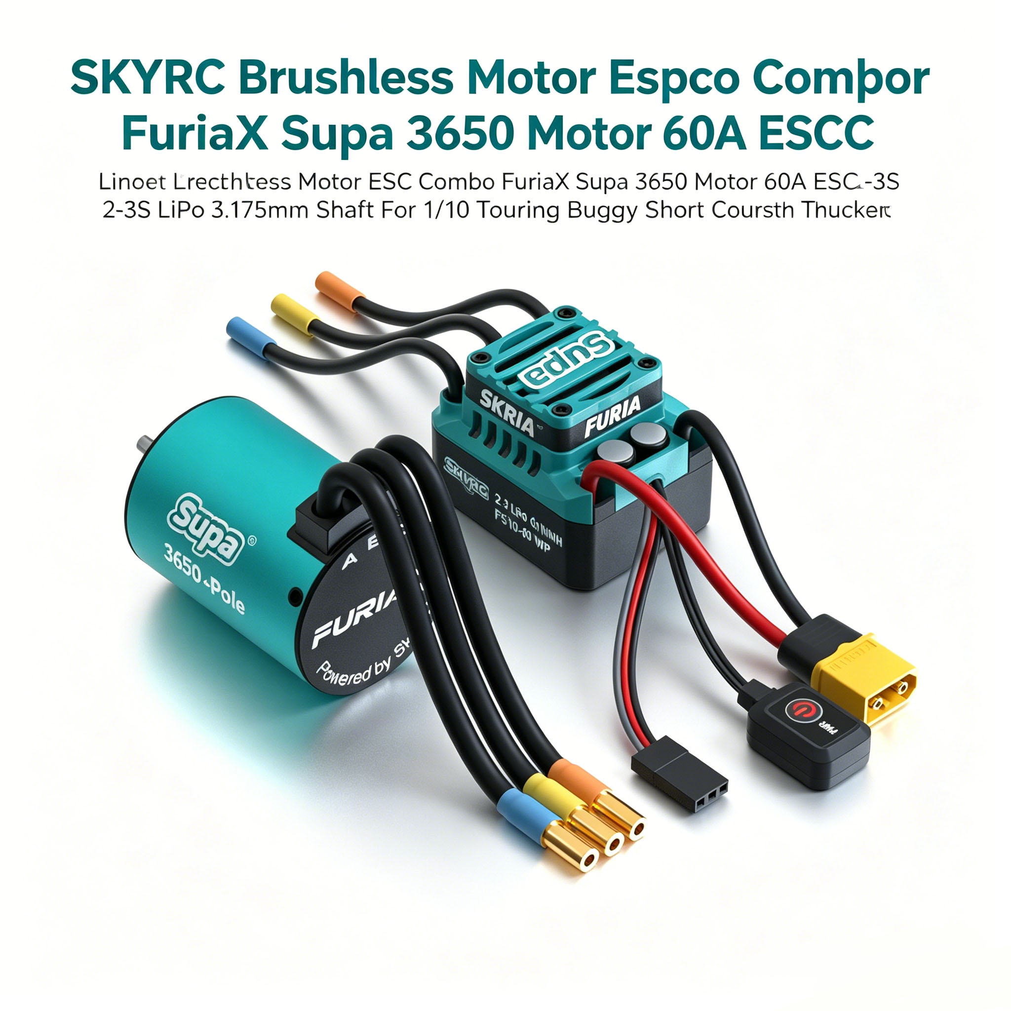 SKYRC ブラシレスモーター ESC コンボ FuriaX Supa 3650 モーター 60A ESC 2-3S リポ 3.175 ミリメートルシャフト 1/10 ツーリングバギーショートコーストラック用
