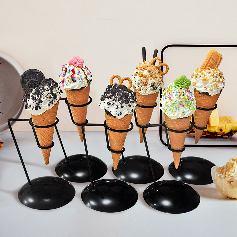 7インチシミュレーションホットミルク宝物モデル現実的な人工アイスクリームコーン偽食品デザートショップディスプレイモデル写真小道具