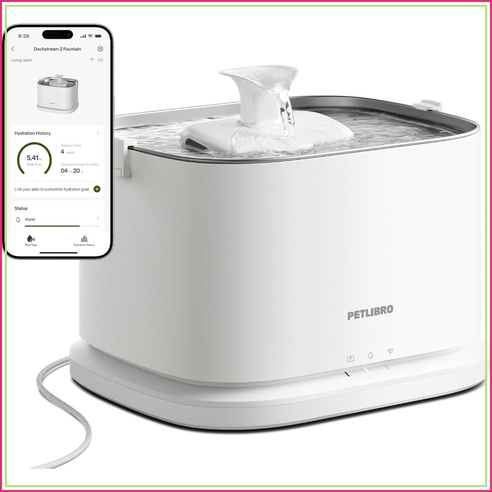 アプリ監視付きスマートキャット噴水、3L ステンレススチール、5G WiFi