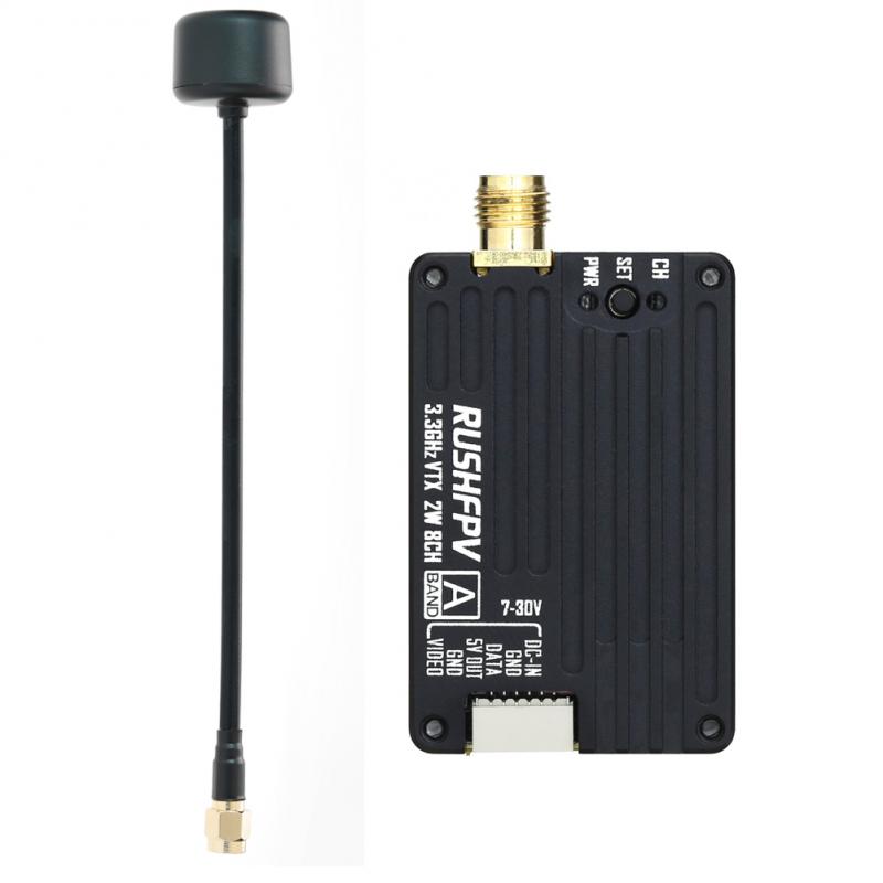 RushFPV 3.3G 2W VTX 8CH 2000MW オーディオビデオ FPV トランスミッターレシーバーモジュール 7-30V RC リモートマルチローター DIY パーツ用