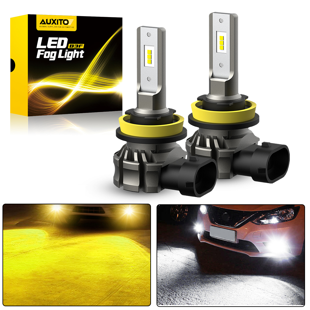AUXITO 2 個 Canbus H8 H11 車 LED ライトフォグランプ H9 9145 H10 880 5202 H16 LED フォグランプエラーなし 6500K 3000K 12V ダイオードランプ