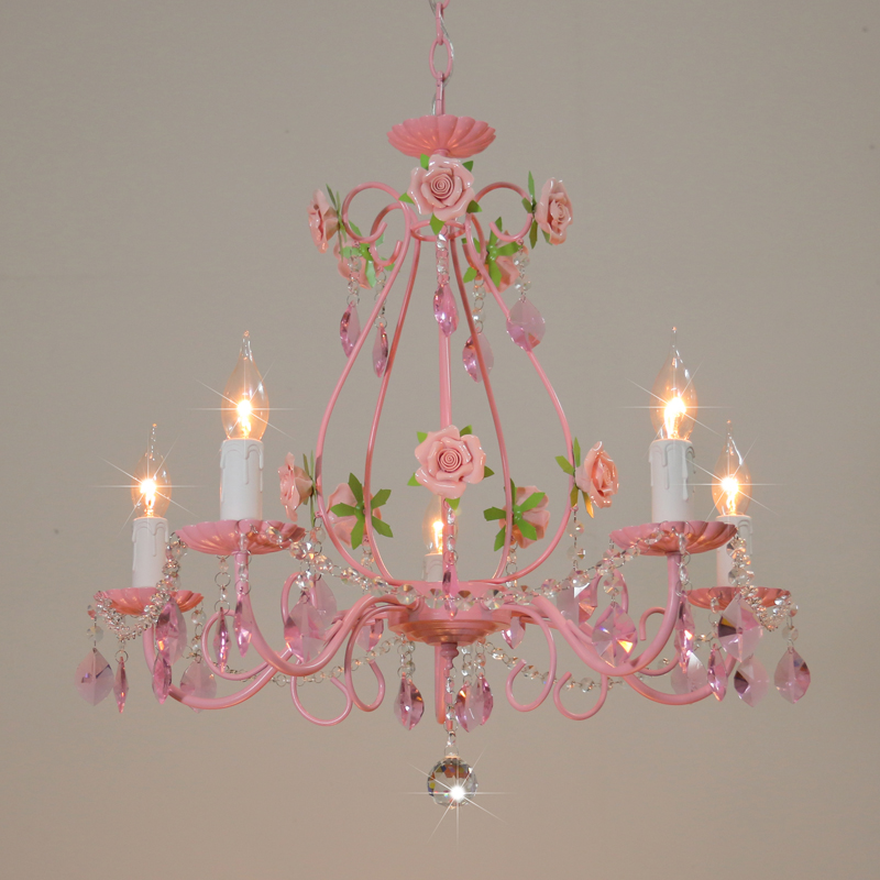 Pink Rose Wedding Chandelier Lighting Restaurant Chandeliers Crystal Lamp Ceiling Bedroom Chandelier Modern Lustre Crystal Light