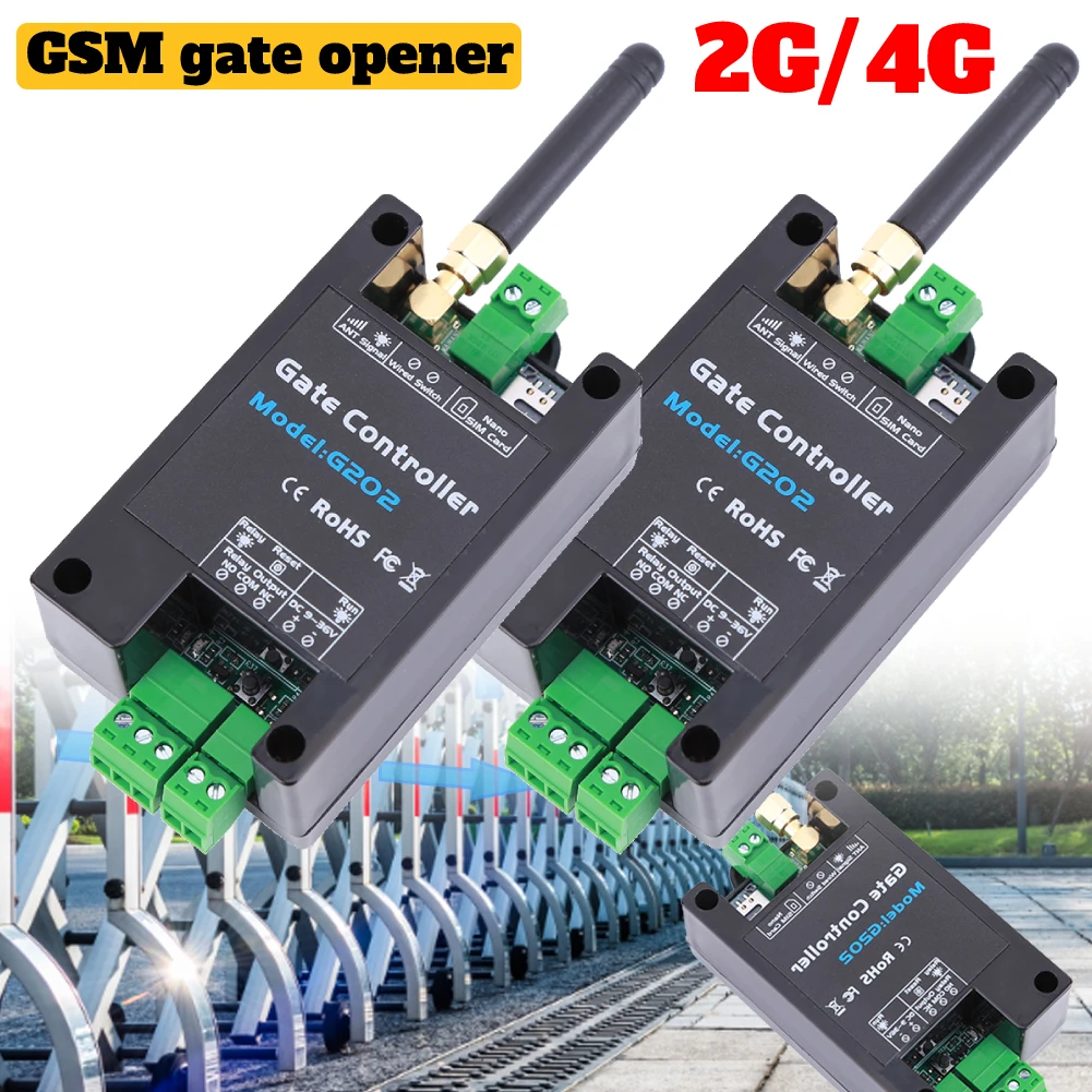 2 グラム/4 グラム G202 GSM ゲートオープナーリレースイッチオープナーエモート制御ドアアクセスワイヤレスドアオープナー無料通話 850/900/1800/1900MHz