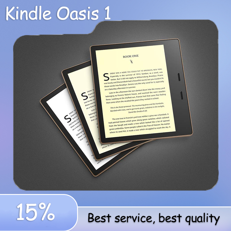 中古 Kindle Oasis レザー充電カバー付き - ブラック、6 インチ高解像度ディスプレイ (300 ppi)