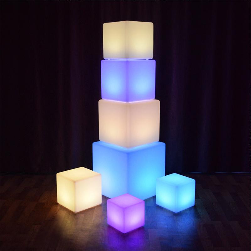 防水 Led 芝生ランプキューブチェアバーライト屋外照明パーティー結婚式 Ktv 発光充電式スツールリモコン付き