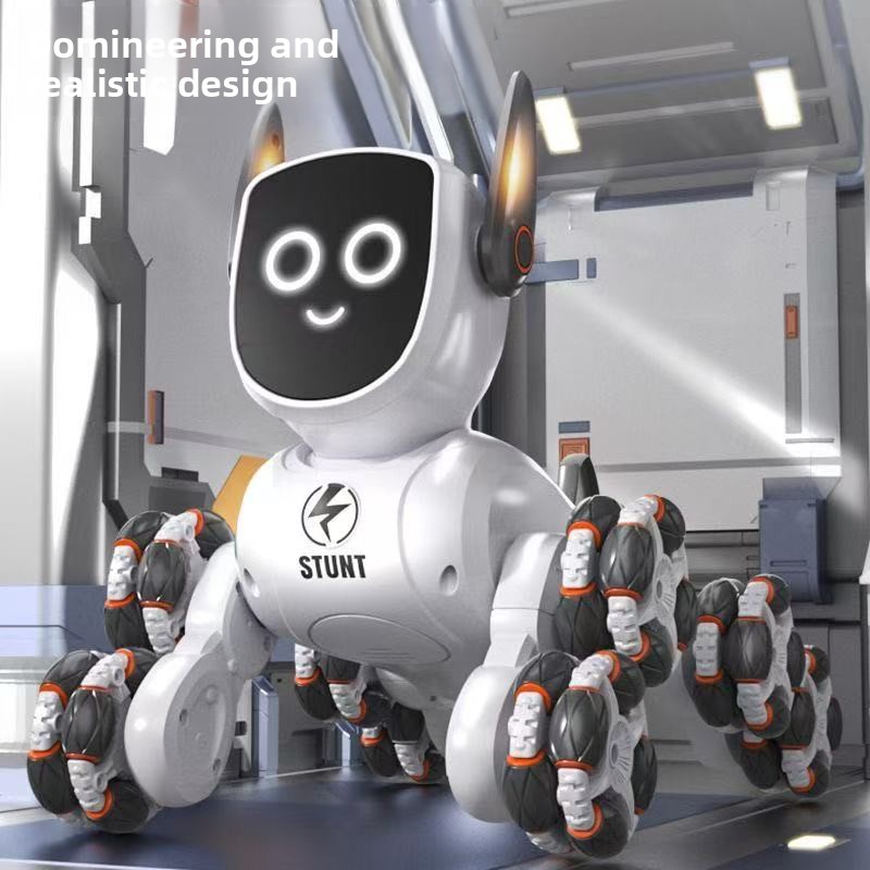 インテリジェント RC ロボット犬 8 輪スタント機械式犬ジェスチャー誘導電気ドリフトカー男の子子供ギフト用